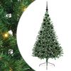 vidaXL Изкуствена коледна елха с подсветка Зелен 180 cm ПВЦ