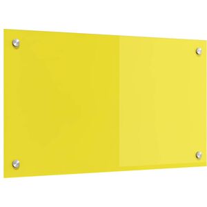 vidaXL Кухненски заден панел Жълто 70 x 40 x 0,6 см закалено стъкло
