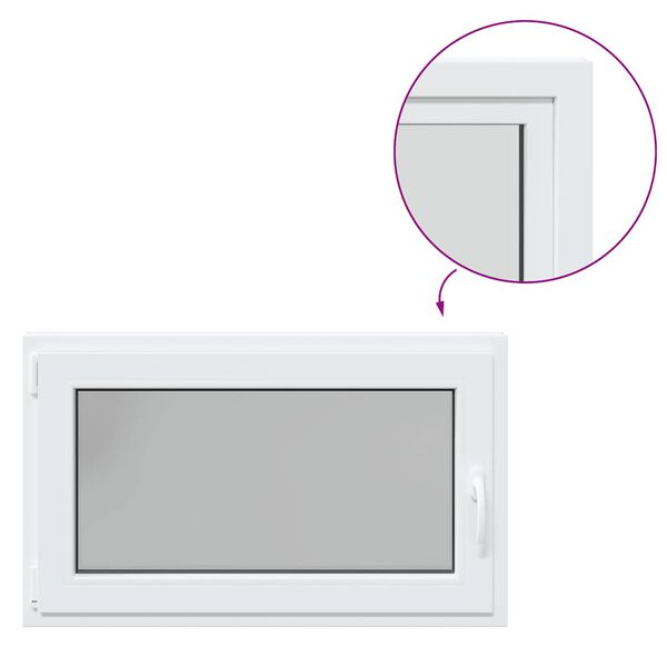 vidaXL Прозорец за мазе "RISOR" 100x70 см, накланящ се и завъртащ се, DIN ляв, бял