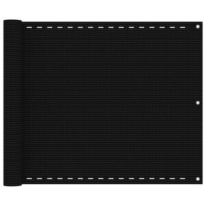 vidaXL Балконски параван, черен, 75x300 см, HDPE