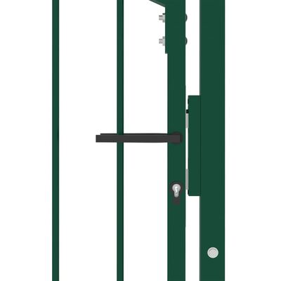 vidaXL Оградна врата с шипове, стомана, 100x200 см, зелена