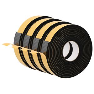vidaXL Самоотлепваща се пяна лента 4 бр. Черно 30мм x 5м CR пяна