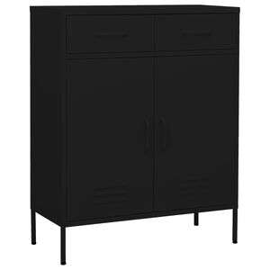 vidaXL Шкаф за съхранение, черен, 80х35х101,5 см, стомана