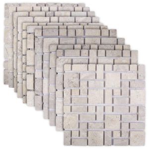 vidaXL Мозайка плочки Кремаво 30 x 30 cm Мрамор