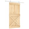 vidaXL Преплъзваща се врата Естествено и бяло 100 x 210 cm