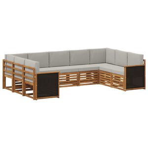 vidaXL Комплект секционен диван 7 pcs Натурално и светлосиво
