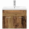 vidaXL Комплект мебели за баня Монтиране на стена Инженерно дърво