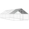 vidaXL Птичарник на открито, 2,75x8x1,92 м, поцинкована стомана