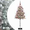 vidaXL Изкуствена коледна елха с топки 120 см 150 LED светодиода