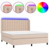 vidaXL Боксспринг легло с матрак LED капучино 160x200 см