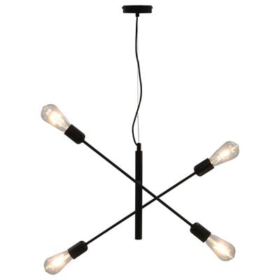 vidaXL Таванна лампа с филамент крушки, 2 W, черна, E27