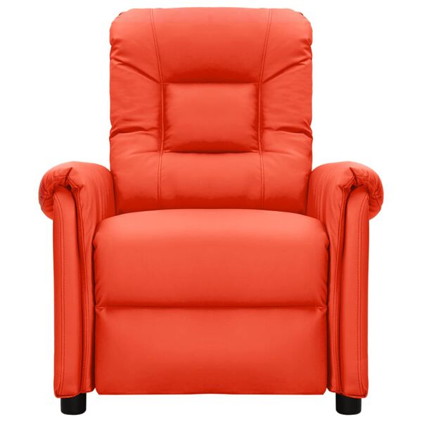 vidaXL Електрически масажен стол, червен, изкуствена кожа