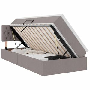 vidaXL LED легло за съхранение с матрак Таупе 90 x 190 cm Текстил