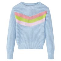 Детски плетен пуловер, син, 92