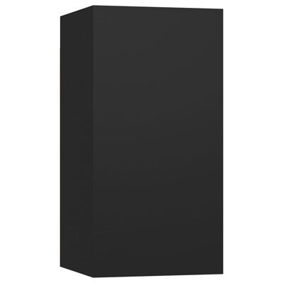 vidaXL Комплект ТВ шкафове от 6 части, Черно, инженерно дърво