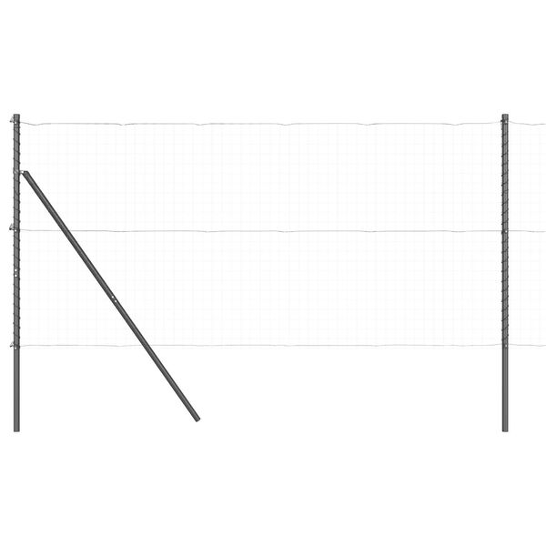 vidaXL Оградни стълбове 7 pcs Сив Ø32mm 200 см Поцинкована стомана