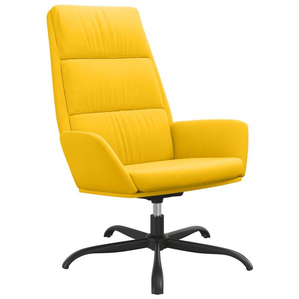 vidaXL Релаксиращ стол с опора за крака, горчица жълто, кадифе