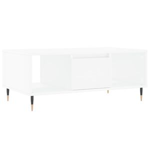 vidaXL Кафе маса, бяла, 90x50x36,5 см, инженерно дърво