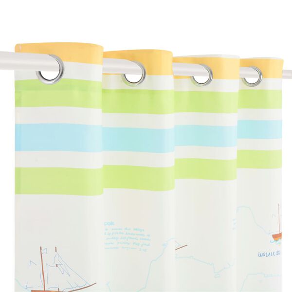 vidaXL Детски блекаут завеси с принт, 2 бр, 140x240 см, опознай света