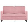 vidaXL 2-местен диван, розов, 120 см, кадифе