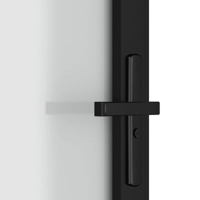 vidaXL Интериорна врата, 76x201,5 см, черен мат, стъкло и алуминий