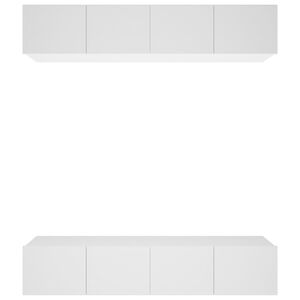 vidaXL ТВ шкафове, 4 бр, бели, 80x30x30 см, инженерно дърво