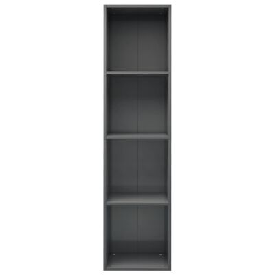 vidaXL Библиотека/ТВ шкаф, сив гланц, 36x30x143 см, ПДЧ