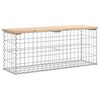 vidaXL Градинска пейка дизайн габион 103x31,5x42 см борово дърво масив