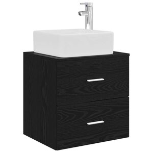 vidaXL Монтирана на стена мивка и тоалетка Черен дъб 49,5 x 41 x 63 см