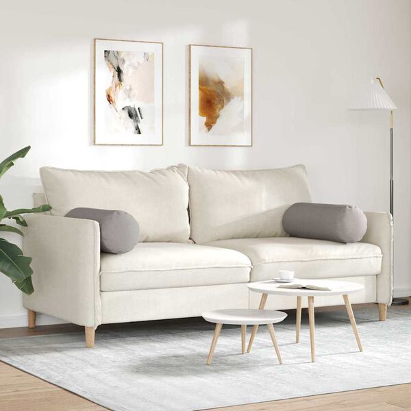 vidaXL Възглавници валяци 2 pcs Таупе Ø 25 x 70 см текстил