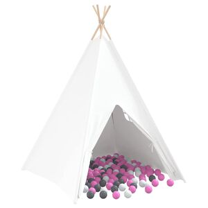 vidaXL Палатка тип ти пи Бяло 120 x 120 x 150 cm Тъкан и пластмаса