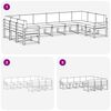 vidaXL Комплект дивани за открито 10 pcs Натурален и Крема