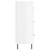 vidaXL Сайдборд, бял гланц, 69,5x34x90 см, инженерно дърво