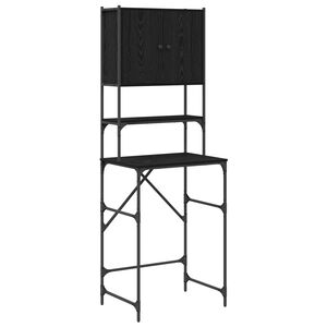 vidaXL Шкаф за пералня Черно 0ak 68 x 48,5 x 194 см