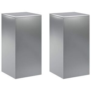 vidaXL Стойка за растения 2 pcs Сребристо 30 x 30 x 60 cm