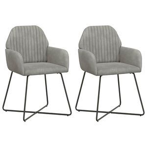 vidaXL Обедени столове 2 pcs Кадифе Светлосиво 55 x 50 x 84 см
