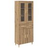 vidaXL Висок шкаф Дъб 69,5 x 34 x 180 см Инженерна дървесина