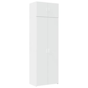 vidaXL Шкаф за съхранение, бял, 70x42,5x225 см, инженерно дърво