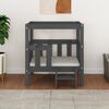 vidaXL Кучешко легло, Сиво, 65,5x50,5x70 см, борова дървесина масив
