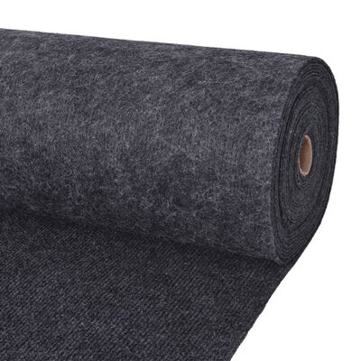 vidaXL Изложбен килим, набразден, 1,2x20 м, антрацит