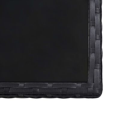 vidaXL Градински комплект с възглавници, 15 части, черен полиратан