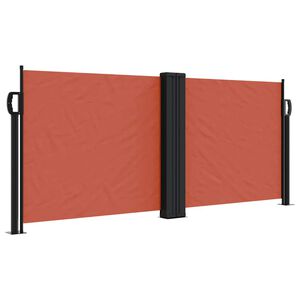 vidaXL Прибираща се странична тента, теракота, 100x600 см