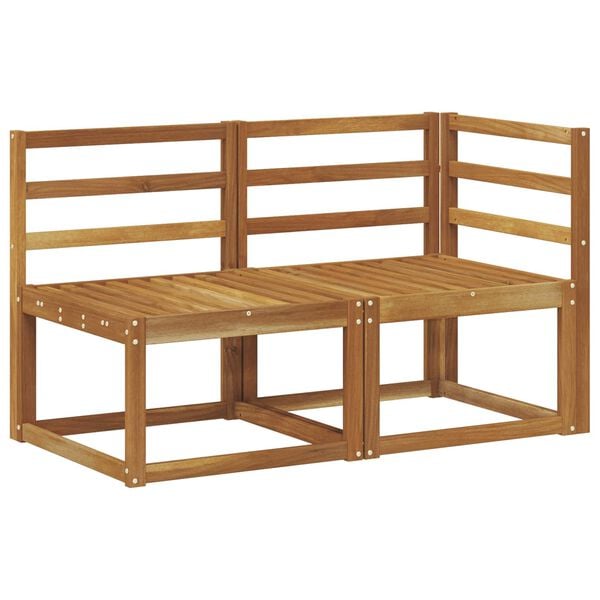 vidaXL Външен среден и ъглов диван 2 Брой Естествен