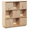 vidaXL Висок шкаф, 110,5x35x117 см, борово дърво масив