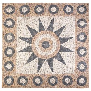 vidaXL Мозайка с цветен модел Многоцветен 120 x 120 cm Мрамор