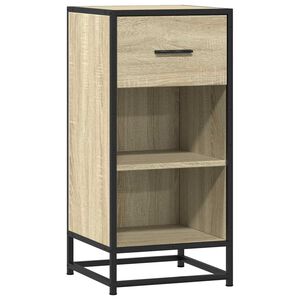 vidaXL Сайдборд, дъб сонома, 35,5x35x76 см, инженерно дърво и метал