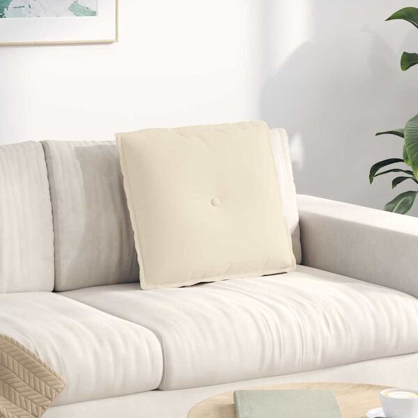 vidaXL Възглавница за гръб Бежово 50 x 45 см Микрофибърна тъкан