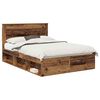 vidaXL Рамка за легло Старо дърво 150 x 200 cm Солидно борово дърво