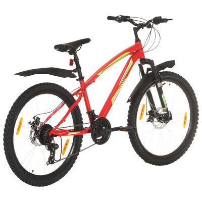 vidaXL Планински велосипед, 21 скорости, 26 цола, 42 см, червен