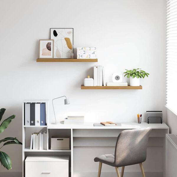 vidaXL Стенен рафт 2 pcs Кафяво 80 x 23,5 x 4 см Инженерно дърво